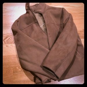 Leather Tan Jacket with fury inside. Super warm